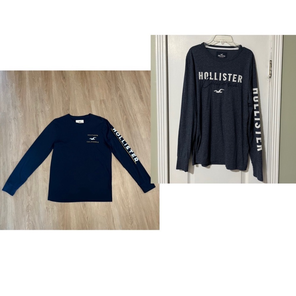Hollister Embroidered Logo Long Sleeve Shirt Bundle/Size Small